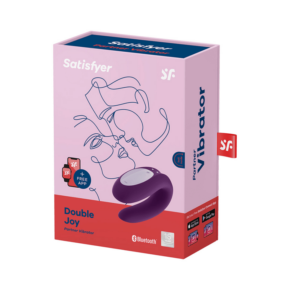 Satisfyer Double Joy Partner vibrator violet met originele productverpakking