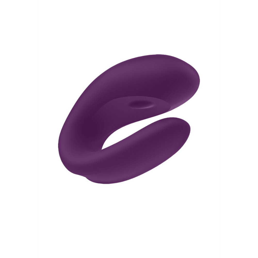 Satisfyer Double Joy Partner vibrator violet van siliconen met dubbele stimulatie voor koppels