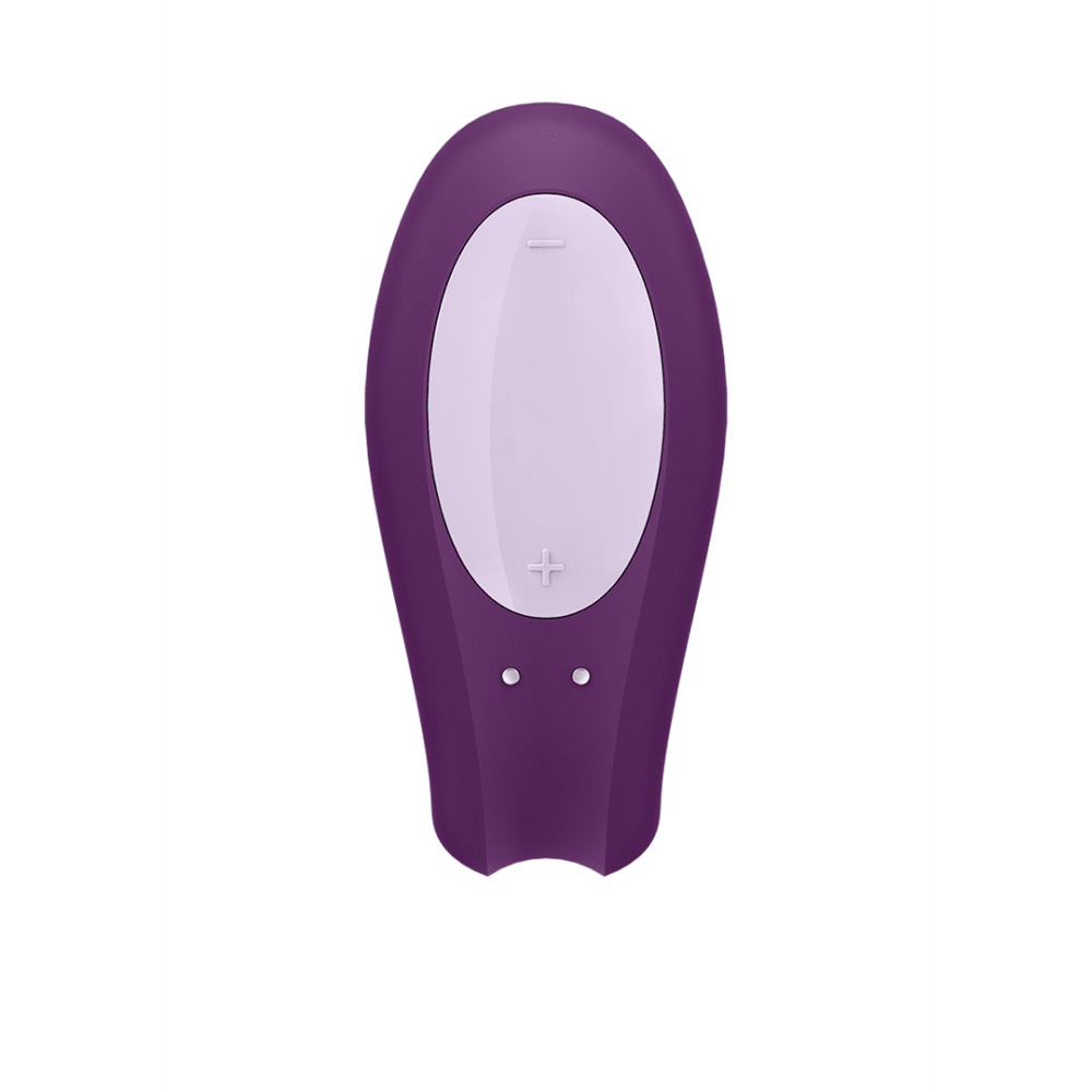 Satisfyer Double Joy Partner vibrator violet met ovaal handvat en flexibel ontwerp