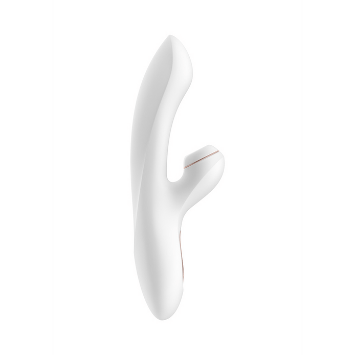 Satisfyer Pro+ G-Spot Air Pulse vibrator wit roségoud, dual stimulator, luchtpuls en G-spot, zijaanzicht