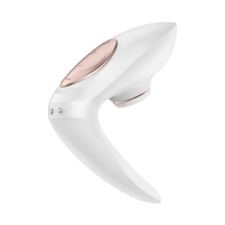 Pro 4 - Couples Air Pulse Stimulator and Vibration - White/Rose Gold | Satisfyer