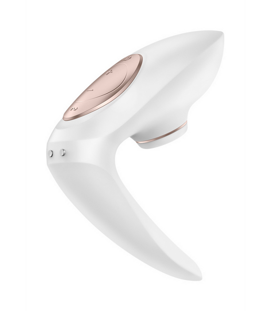 Pro 4 - Couples Air Pulse Stimulator and Vibration - White/Rose Gold | Satisfyer