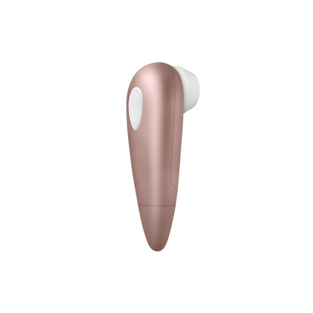 Satisfyer Number 1 Air Pulse stimulator lichtgoud, clitoris luchtpuls vibrator, productfoto schuin