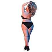 Magic Silk Halter Bandeau & Panty Set 2X Zwart