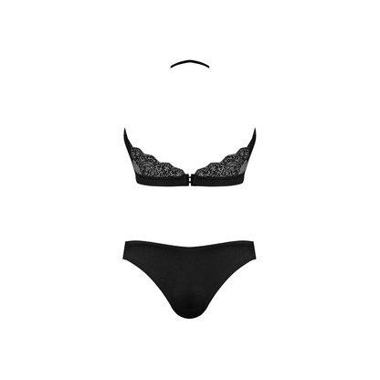 Magic Silk Halter Bandeau en Panty Set Zwart Maat 2X