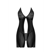 Magic Silk Open-Back Babydoll Set Zwart Maat L/XL