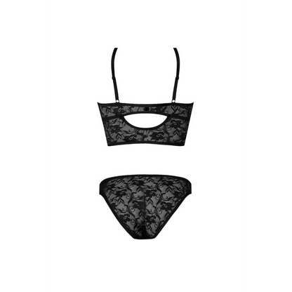 Underwired Bralette and Panty Set - 2X - Black