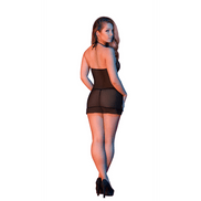 Magic Silk Nightgown G-String Set Zwart Maat L/XL