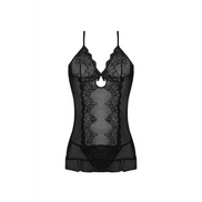 Magic Silk Nightgown G-String Set Zwart Maat L/XL