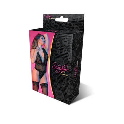 Magic Silk Deep Look halter teddy zwart S/M