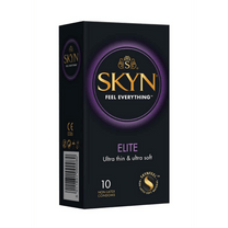 Mates Skyn Elite condooms 10 stuks, verpakking zwart met paars accent, vooraanzicht