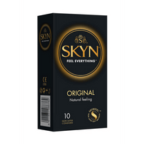 Mates Skyn Original condooms 10 stuks, verpakking zwart met goud logo, vooraanzicht
