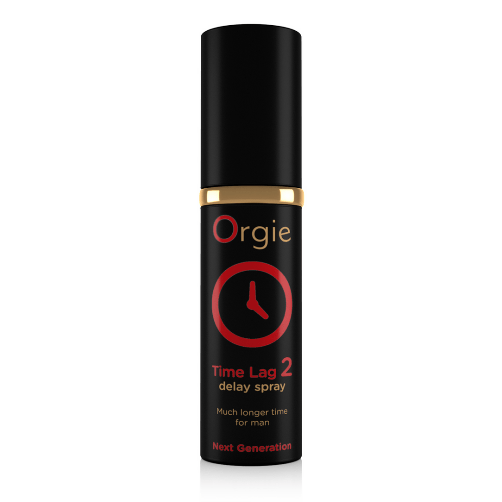 Orgie Time Lag 2 Delay Spray Next Generation 10 ml zwart sprayflesje met rood logo op witte achtergrond
