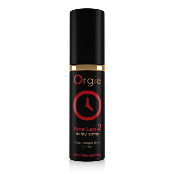 Orgie Time Lag 2 Delay Spray Next Generation 10 ml zwart sprayflesje met rood logo op witte achtergrond