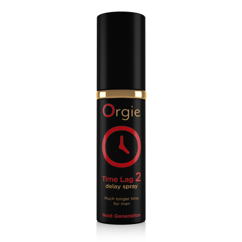 Orgie Time Lag 2 Delay Spray Next Generation 10 ml zwart sprayflesje met rood logo op witte achtergrond