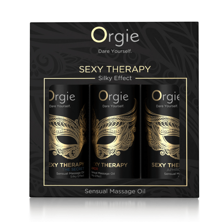 Orgie Sexy Therapy mini massage-olieset giftbox met drie kleine flesjes, proefset voor sensuele massage