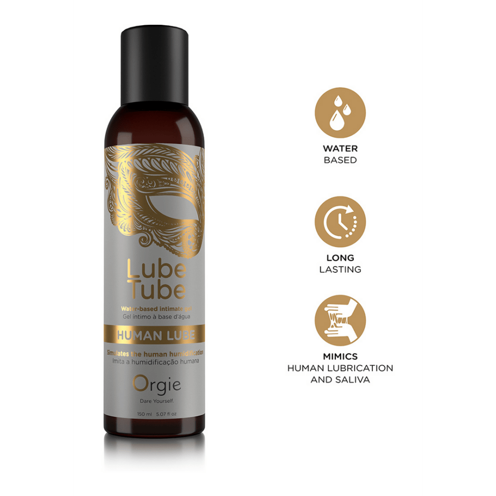 Orgie Human Lube pictogrammen waterbased pH-neutraal gemakkelijk afwasbaar latexvriendelijk