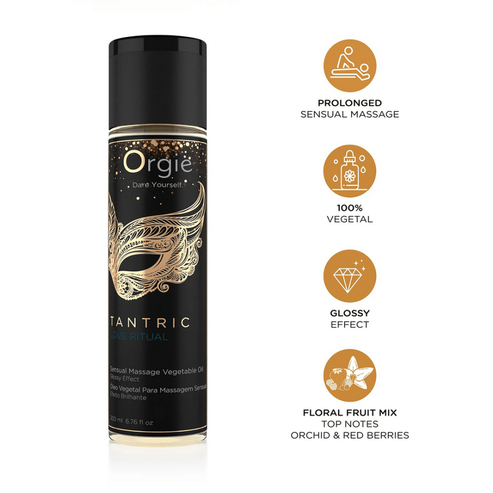 Orgie Shining Effect massageolie – detail/icoon, vegan huidvriendelijk, niet plakkerig, satijnzachte glans