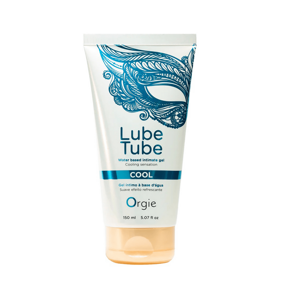 Orgie Lube Tube Cool 150 ml waterbased glijmiddel blauwe tube packshot op witte achtergrond
