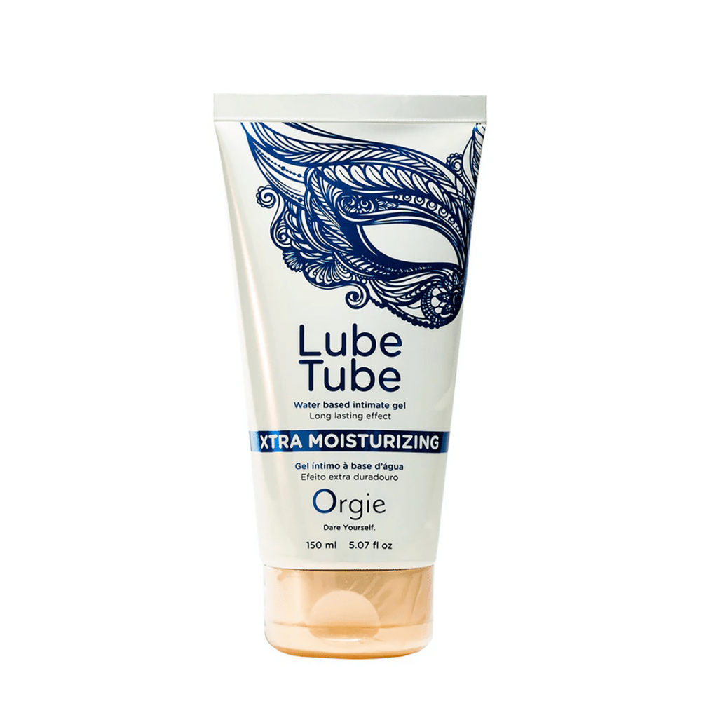 Orgie Lube Tube Waterbased glijmiddel 150 ml, blauwe witte tube, neutraal en condoomvriendelijk