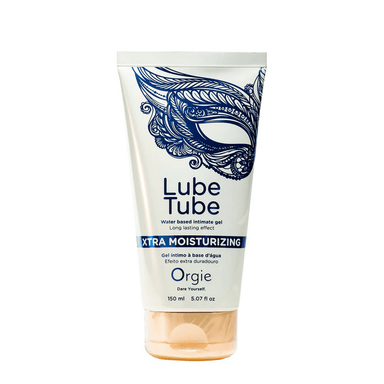Orgie Lube Tube Waterbased glijmiddel 150 ml, blauwe witte tube, neutraal en condoomvriendelijk