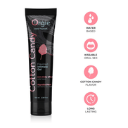 Zwarte Orgie Lube Tube Cotton Candy met roze pictogrammen, waterbasis glijmiddel 100 ml voor zachte, zoete glijervaring