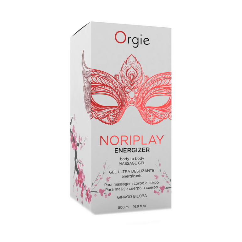 Orgie Noriplay Massage Gel zeewier 150 ml verpakking en fles huidvriendelijke massagegel voor ontspanning