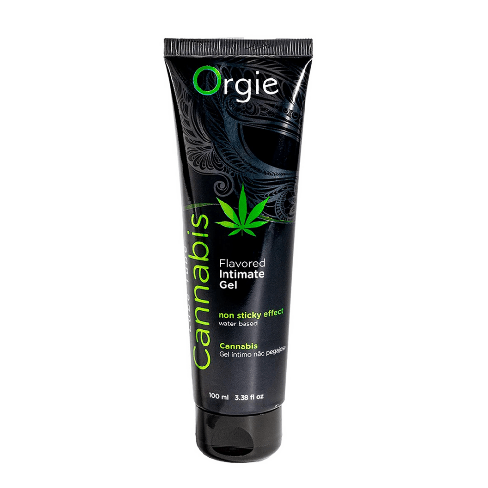 Orgie Lube Tube Cannabis 100 ml – waterbasis glijmiddel, zijdezacht, niet-plakkerig, condoomvriendelijk, vegan.