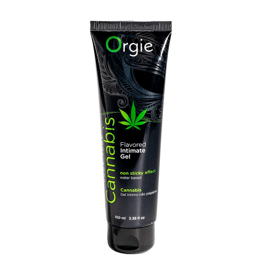 Orgie Lube Tube Cannabis 100 ml – waterbasis glijmiddel, zijdezacht, niet-plakkerig, condoomvriendelijk, vegan.