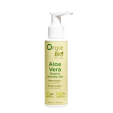Orgie Bio Aloe Vera Intiem Gel 100 ml – hydraterend en verzachtend, natuurlijke formule in pompflacon.