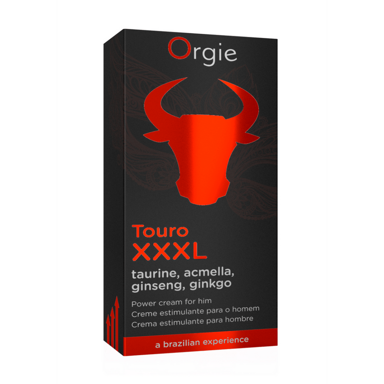 Verpakking Orgie Touro erectiecrème XXL 15 ml – stimulatiecrème voor sterkere, langere erecties