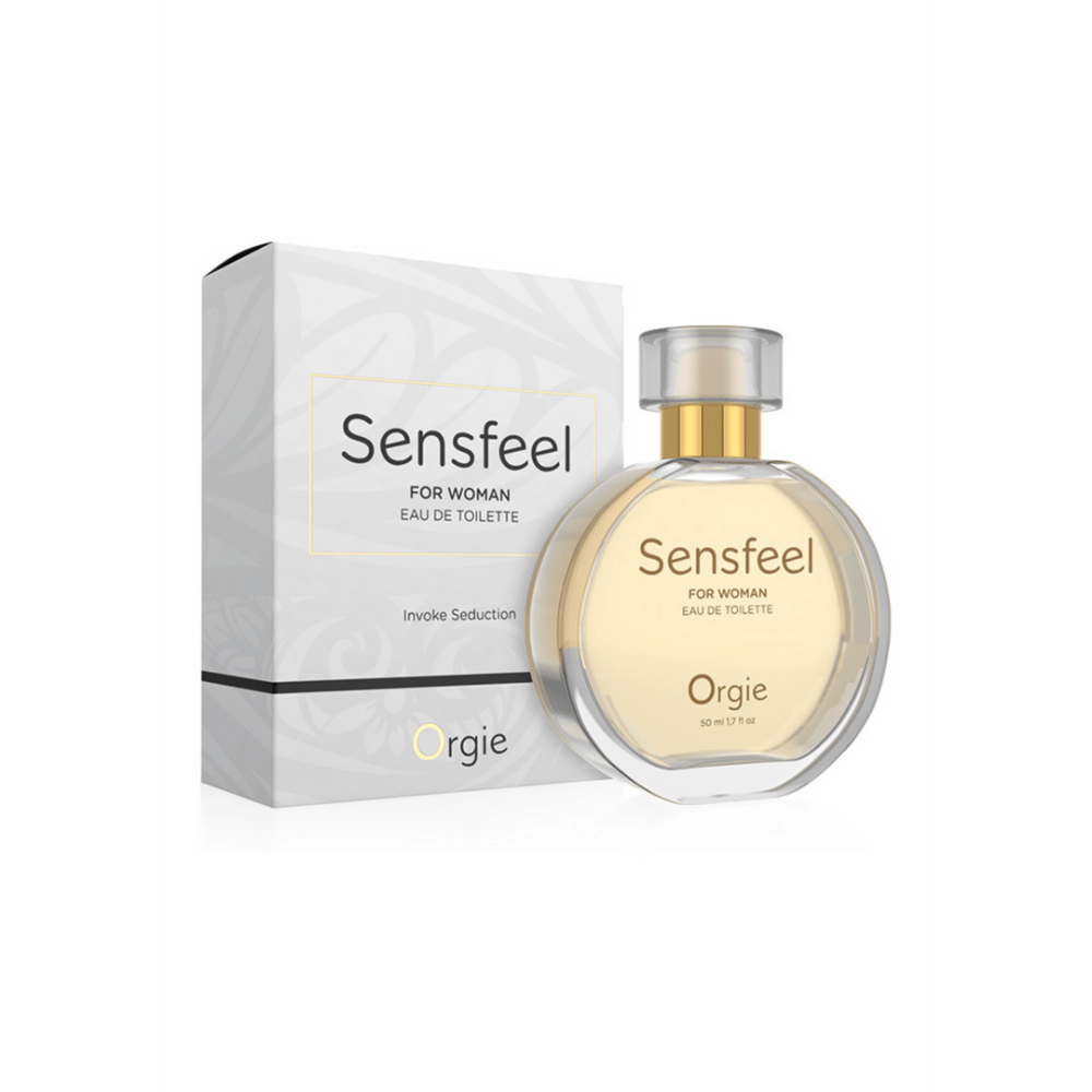 Orgie Sensfeel Women – verpakking met doos en ronde flacon, 50 ml pheromonen parfum.