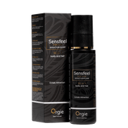 Verpakking en fles Orgie Sensfeel 10-in-1 feromonenlotion – haar & lichaam 100 ml