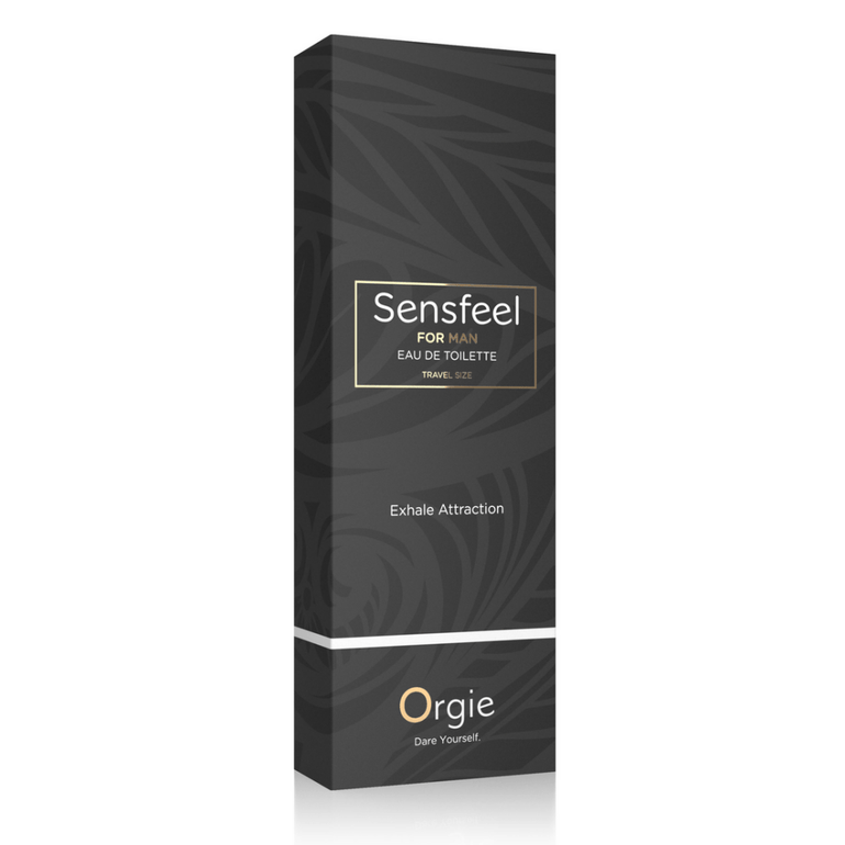 Orgie Sensefeel for Man Eau de Toilette 10 ml, compacte zwarte herenflacon in travel formaat