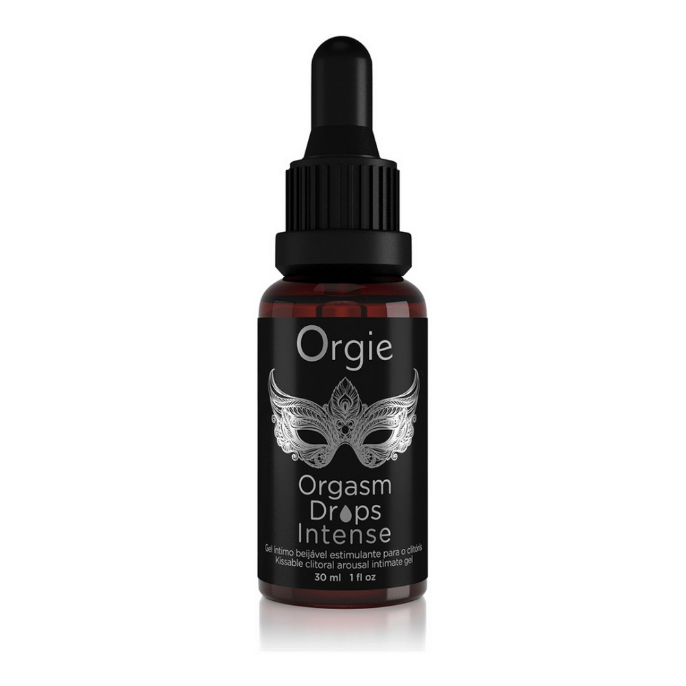 Orgie Orgasm Drops Intense 30 ml, flesje met pipet voor stimulerende drops en compacte verpakking
