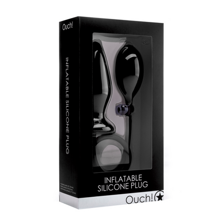 Ouch! Inflatable Silicone Plug Zwart Maatvrij | Shots