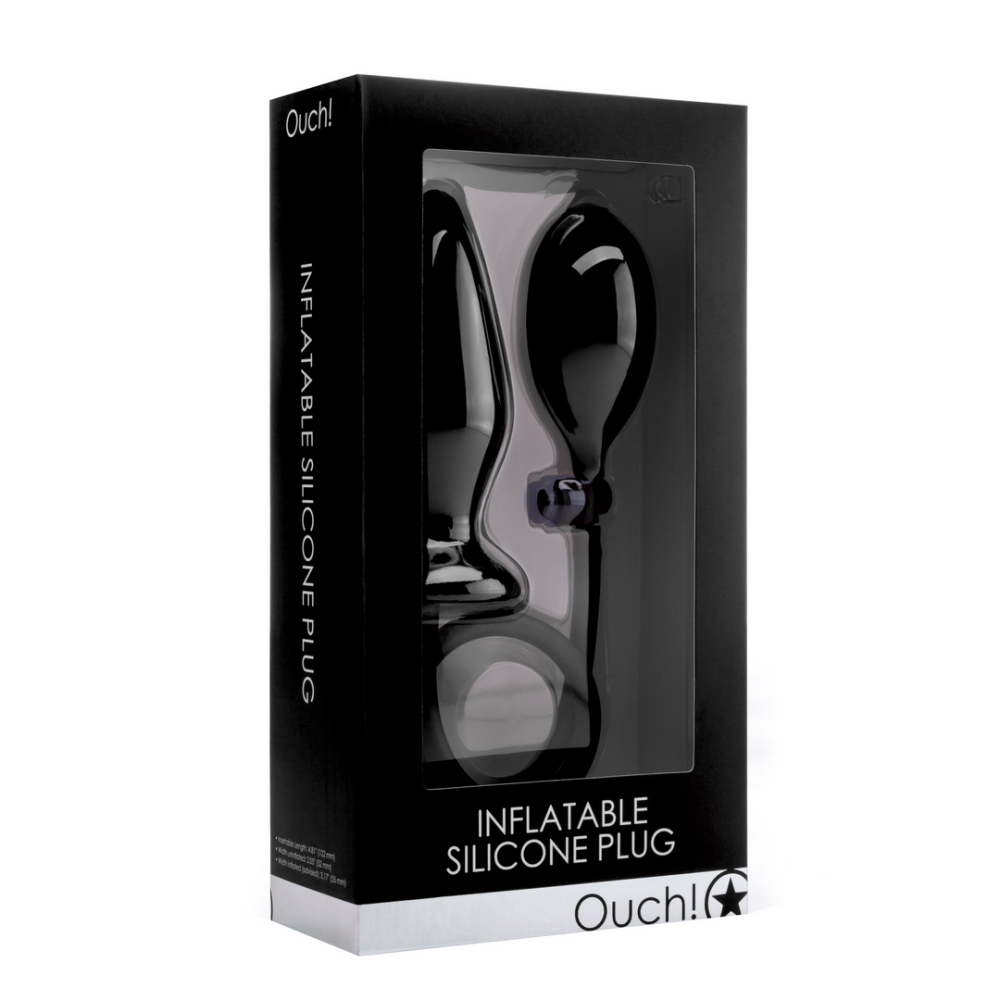 Ouch! Inflatable Silicone Plug Zwart Maatvrij | Shots