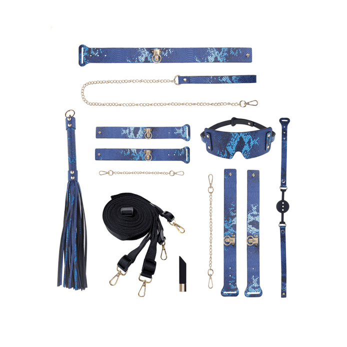 Florence kit tas blauw met complete accessoireset, luxe uitstraling en discreet formaat