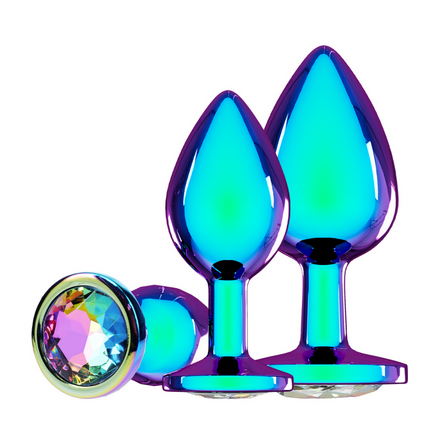 Ouch! Paris Collection Metal Anal Plug Set | 3-piece Iridescent
