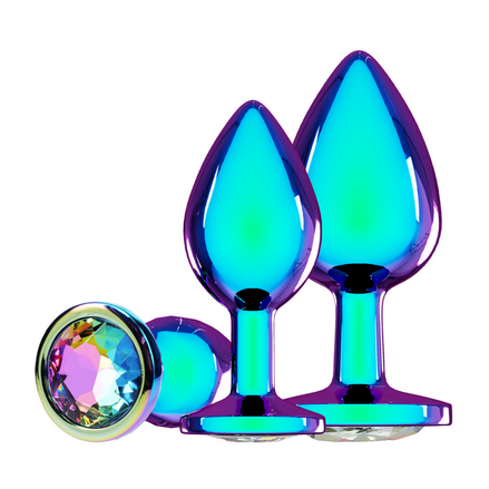Ouch! Paris Collection Metal Anal Plug Set | 3-piece Iridescent