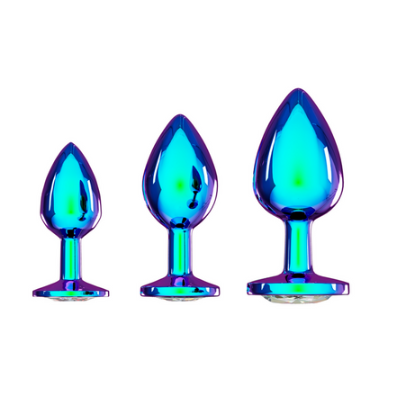 Ouch! Paris Collection Metal Anal Plug Set | 3-piece Iridescent