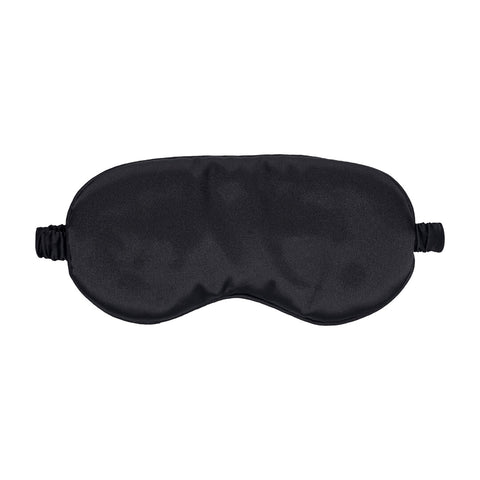 Zwarte satijnen blinddoek van Ouch!, vooraanzicht plat op witte achtergrond