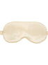 Ouch! by Shots Satin Mask goud, vooraanzicht op witte achtergrond met zachte glans, plooien en smalle elastische band