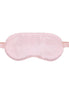 Ouch! by Shots Satin Mask poederroze, frontaal op witte achtergrond met zachte satijnglans en elastische bandjes