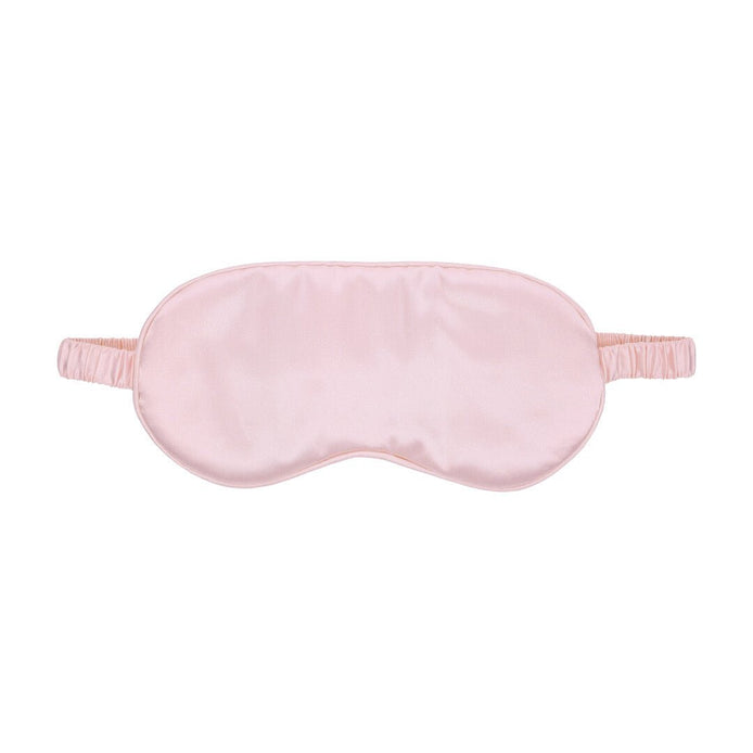 Ouch! by Shots Satin Mask poederroze, frontaal op witte achtergrond met zachte satijnglans en elastische bandjes