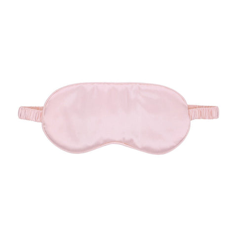 Ouch! by Shots Satin Mask poederroze, frontaal op witte achtergrond met zachte satijnglans en elastische bandjes