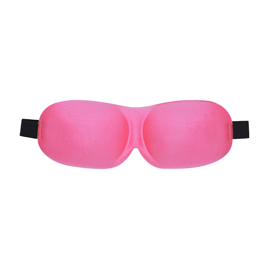 Ouch! by Shots 3D Mask roze, frontaal op witte achtergrond met zachte glans, afgeronde cups en zwarte elastische band