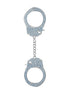Ouch! Diamond Handboeien in blauw, volledig bezet met fonkelende steentjes, verbonden door een metalen ketting