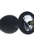 Ouch! Diamond Round Buttplug in de maat Small, zwarte siliconen buttplug met ronde fonkelende steen in de basis