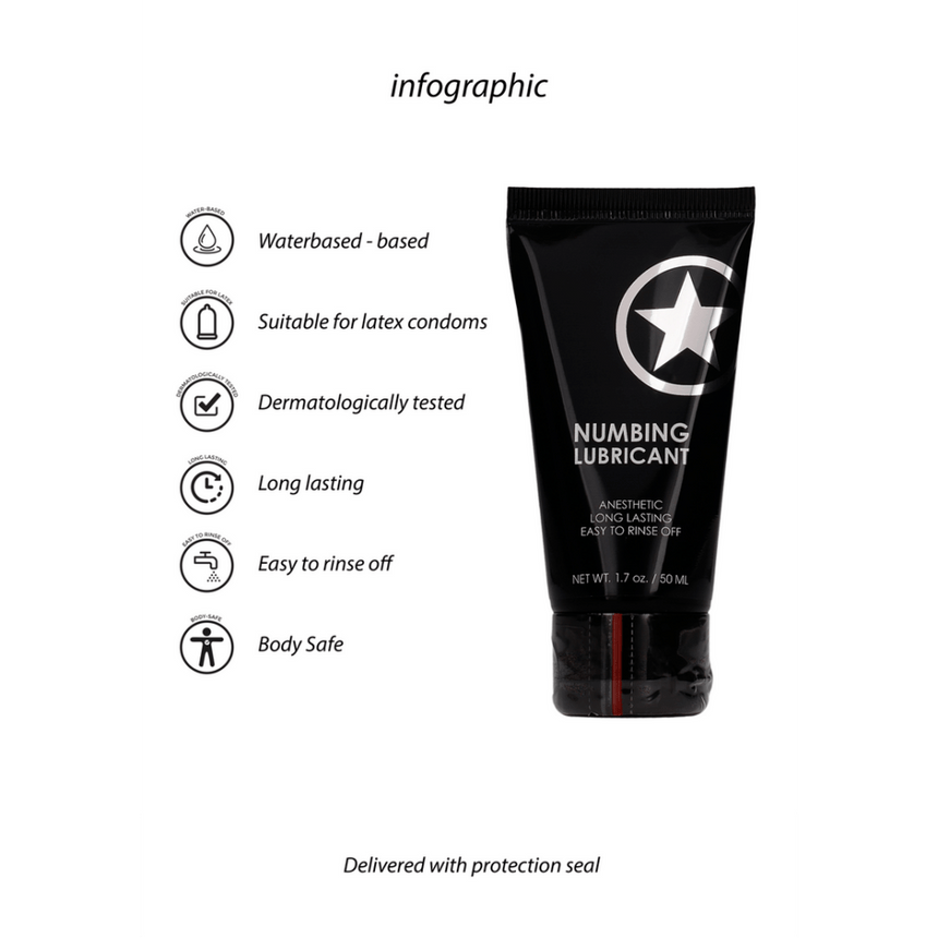 Ouch by Shots verdovend glijmiddel 50 ml tube met productoverzicht en belangrijkste kenmerken